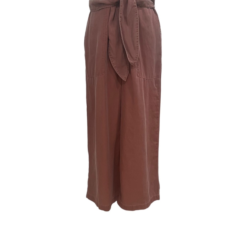 Sleeveless Button-Front Belted Jumpsuit Rose Pink Women's Sz M Casual Chic Comfy - Picture 5 of 10